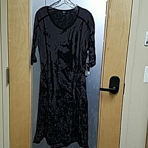 Simply Vera Vera Wang Black Patterned Dress